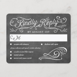Lavish Scrolls - Cartão RSVP de Casamento de Cores