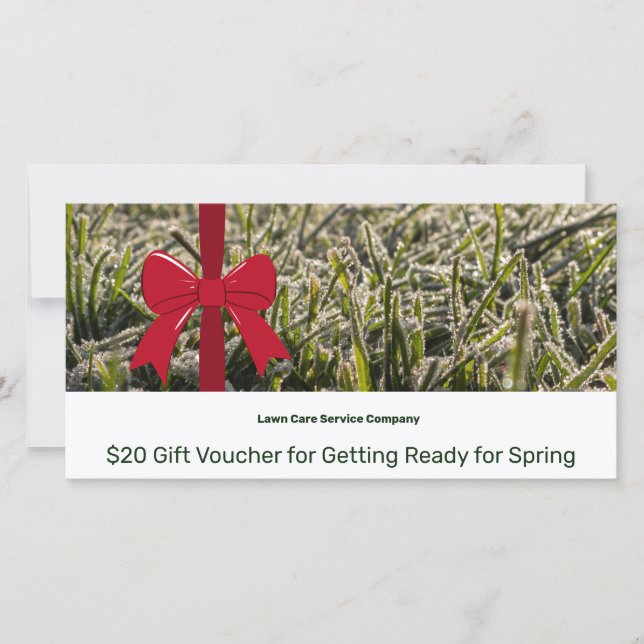 Lawn Care Maintenance Winter Gift Voucher Card (Frente)