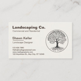 Lawn & Landscaping Cream/Brown Cartão de visita