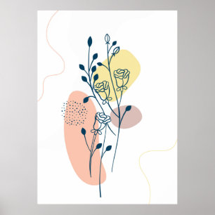 Layout de poster de flores