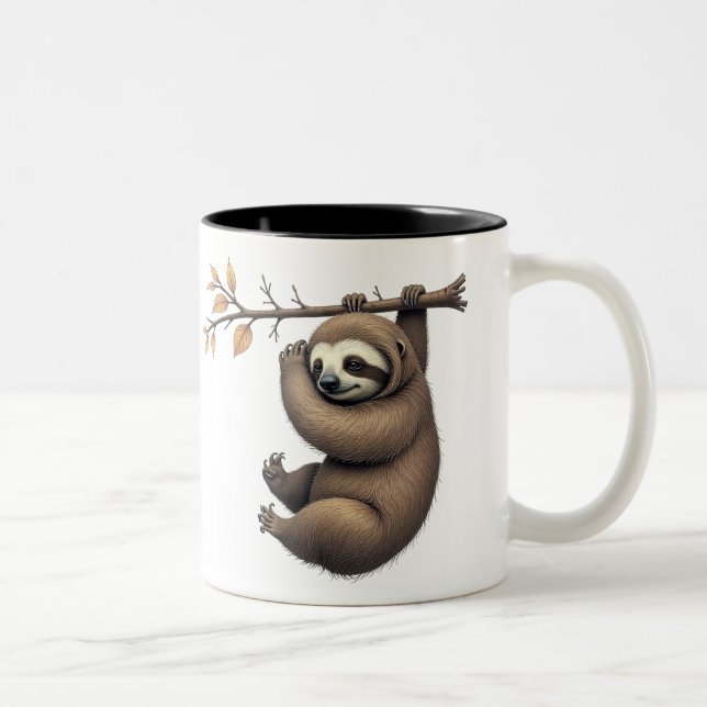 Lazy Vibs Sloth Mug - Xícara de café em forma de g (Direita)