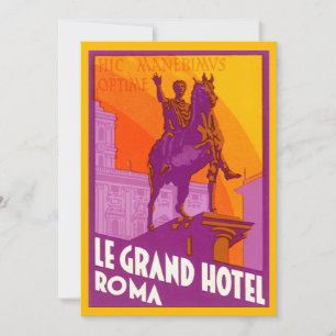 Le Grand Hotel Roma Estátua, Itália, Viagem Vintag