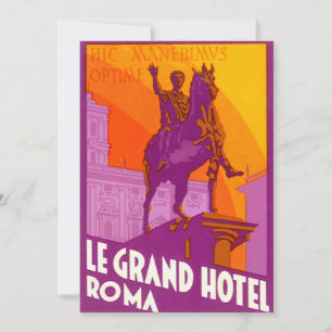 Le Grand Hotel Roma Estátua, Itália, Viagem Vintag