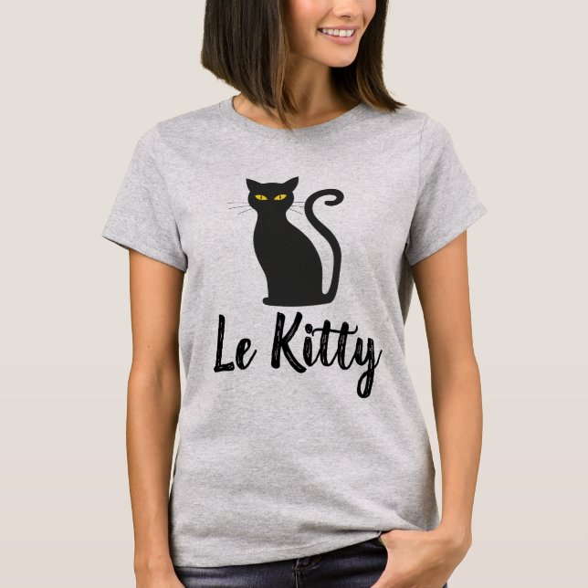 LE KITTY, GATO FRANCÊS Camisetas (Frente)