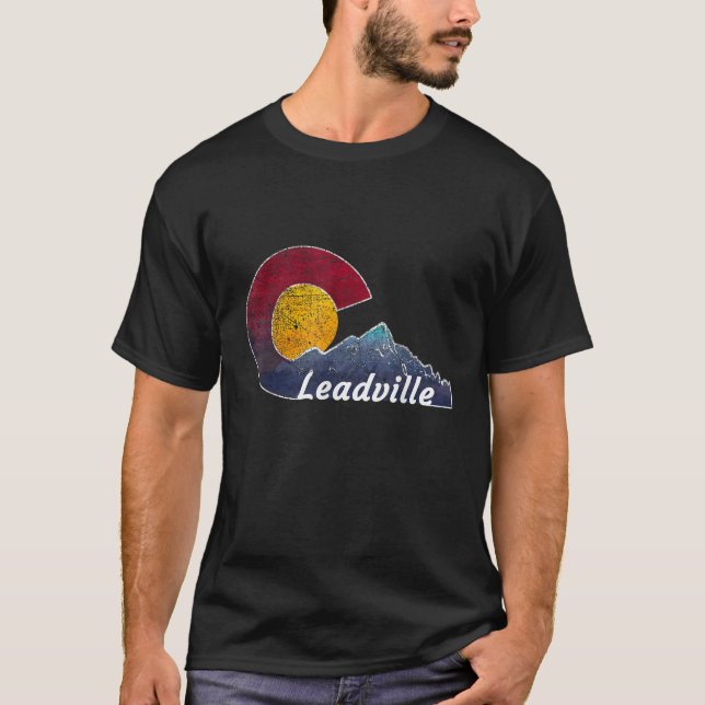 Leadville Colorado Flag Inspirou a Camisa (Frente)