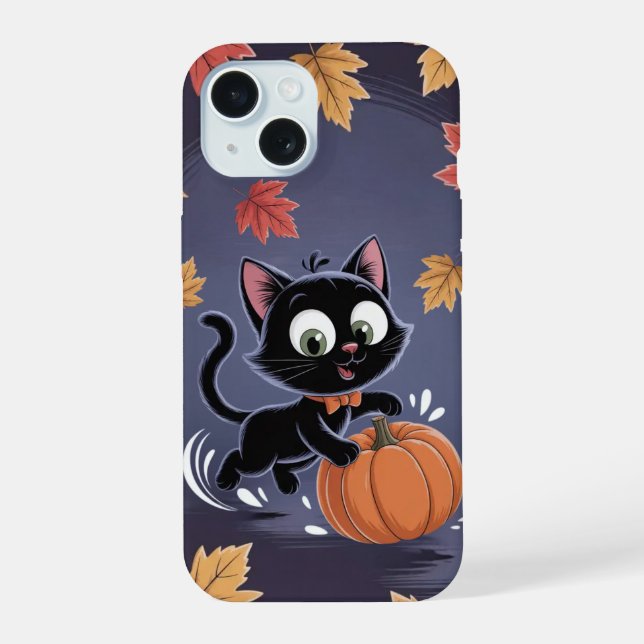 Leaf/iPhone / iPad Preto para Peça de Gato Preto (Verso)