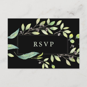 Leafy Green   RSVP de Casamento de Moldura de Cor-