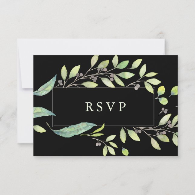 Leafy Green | RSVP de Casamento de Moldura de Cor- (Frente)