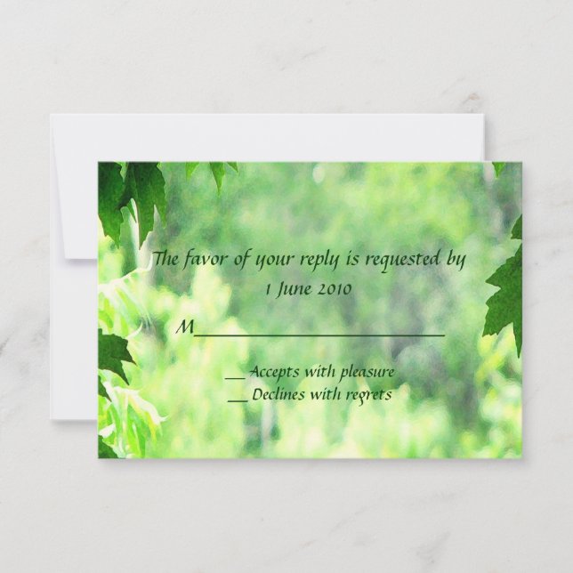 Leafy Wedding RSVP (Frente)