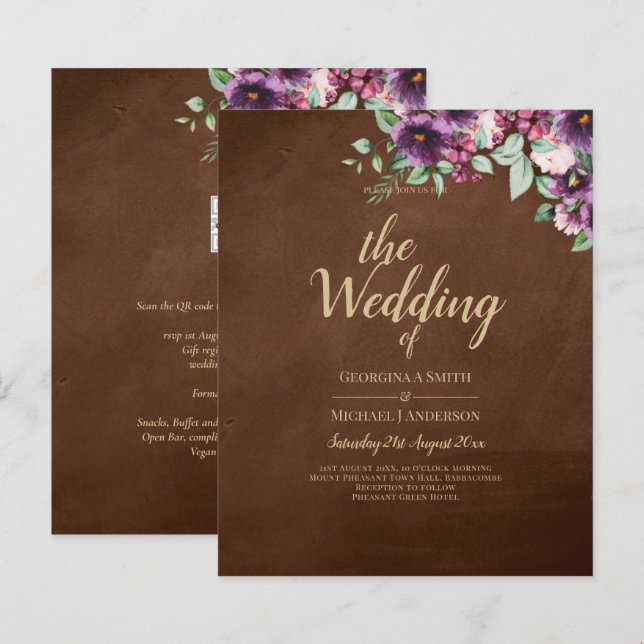 Leah G Brown Berry Plum Púrpura Casamento outono (Frente/Verso)