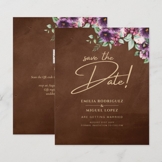 Leah G Brown Berry Plum Púrpura Casamento outono (Frente/Verso)