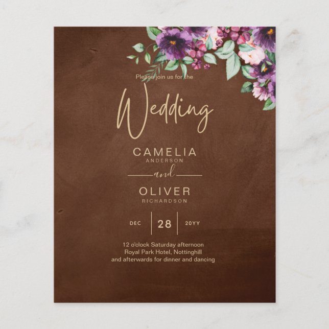 Leah G Brown Berry Plum Púrpura Casamento outono (Frente)