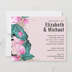 Leah G Budget Pink Roses Plum Modern Wedding Chic