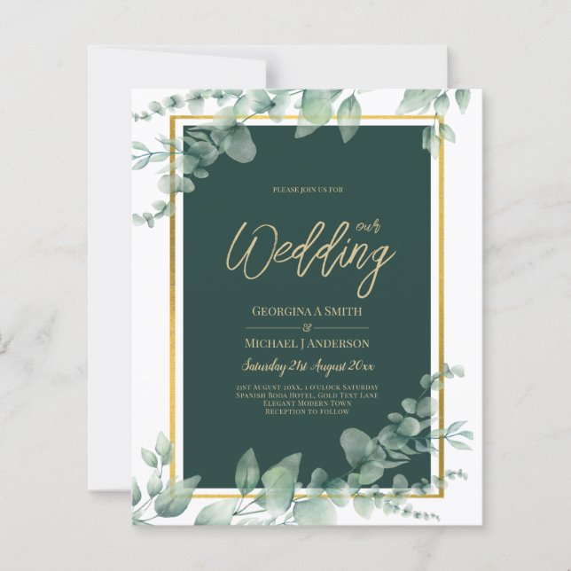 Leah G Eucalyptus Greenery Dourado WEDDING CÓDIGO  (Frente)