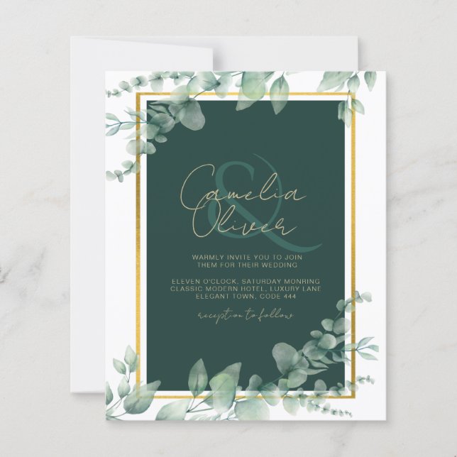 Leah G Eucalyptus Greenery Dourado WEDDING CÓDIGO  (Frente)