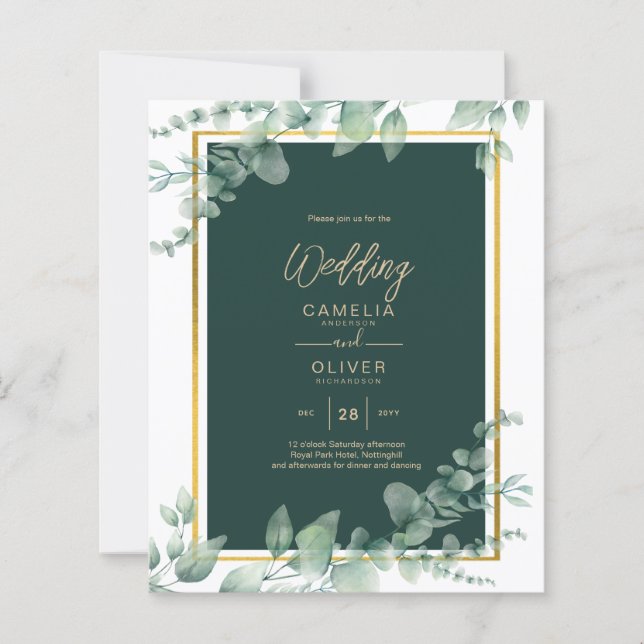 Leah G Eucalyptus Greenery Dourado WEDDING CÓDIGO  (Frente)