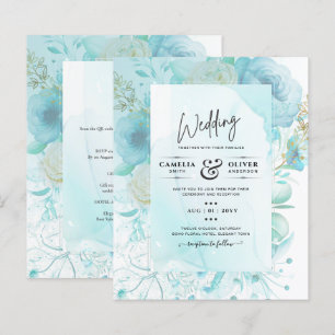 Leah G INK Vidro do mar Turquesa Aqua Abstrato INV