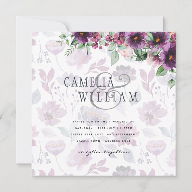 Leah G Plum Purple Berry Floral Casamento Fall Win (Frente)