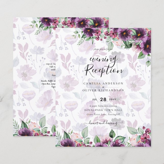 Leah G Plum Purple Berry Floral Casamento Fall Win (Frente/Verso)