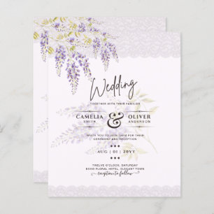 Leah G Purple WISTERIA Lace Convite de casamento F