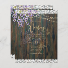 Leah G Rustic WISTERIA Lace Convite de casamento F
