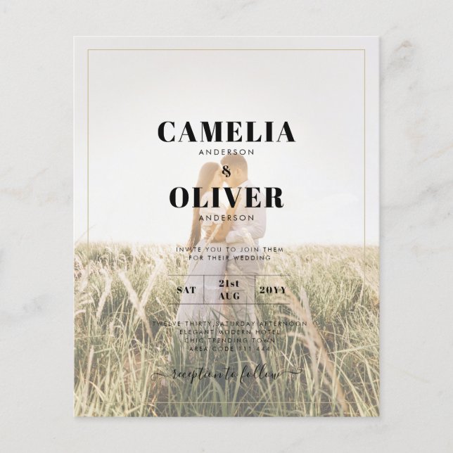 Leah G Rustic WISTERIA Lace Convite de casamento F (Frente)