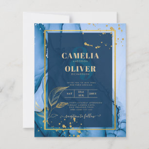 LeahG® Azul Marinho Dourado Wedding Tinta Alcoólic
