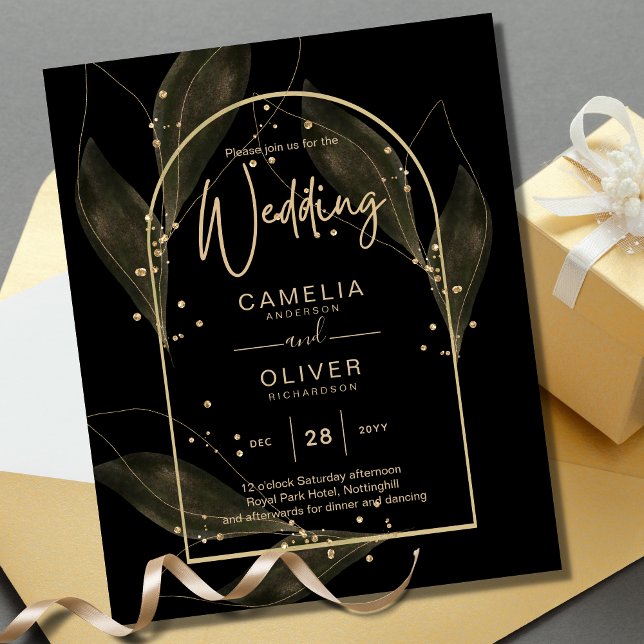 LeahG Black Dourado deixa Convite de casamento mod (Criador carregado)