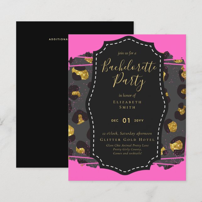 LeahG Bonito Girly Bachelorette Glam Animal Prints (Frente/Verso)