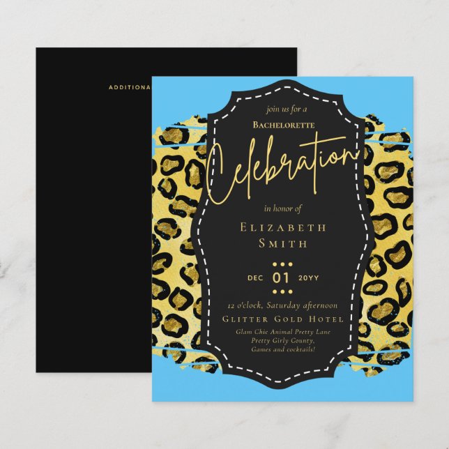 LeahG Bonito Girly Bachelorette Glam Animal Prints (Frente/Verso)