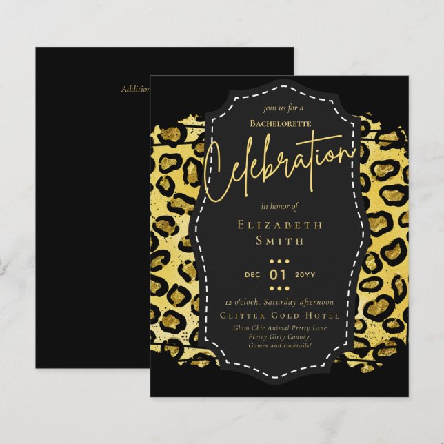 LeahG Bonito Girly Bachelorette Glam Animal Prints (Frente/Verso)