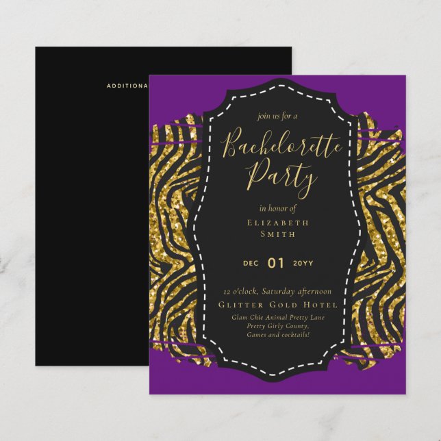 LeahG Bonito Girly Bachelorette Glam Animal Prints (Frente/Verso)