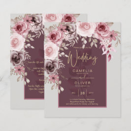 LeahG Burgundy Blush Pink Roses Casamento outono I