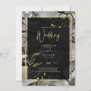 LeahG® Convite de Casamento com Tinta Alcoólica Do