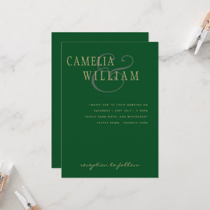 LeahG Emerald Green Dourado Convite de casamento m