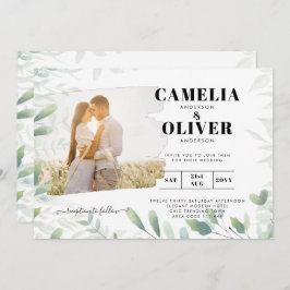 LeahG Greenery deixa Convite de casamento de OVERL