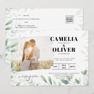 LeahG Greenery deixa Convite de casamento de OVERL