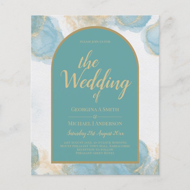 LeahG INK Vidro Marinho Turquesa Dourado CONVIDE (Frente)