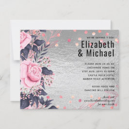 LeahG Prata Navy Rosé Dourado Floral Casamento