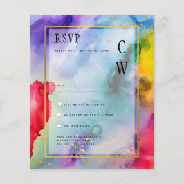 LeahG Rainbow Pride Alcool Ink Weddin RSVPg