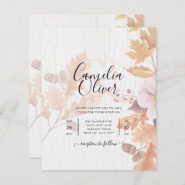 LeahG Terracotta Fall deixa Convite de casamento