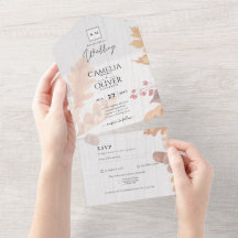 LeahG Terracotta Fall deixa Convite de casamento