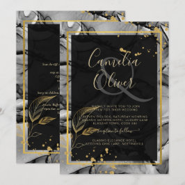 LeahG® Tinta Alcoólica Dourado Preto CONVITE de Ca