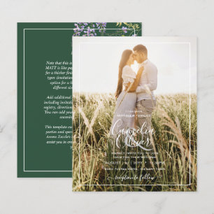 LeahG Verde Roxo Convite de Casamento WISTERIA