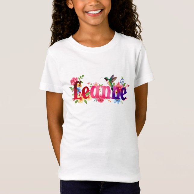 Leanne - Camisa Personalizada - Para Crianças (Frente)