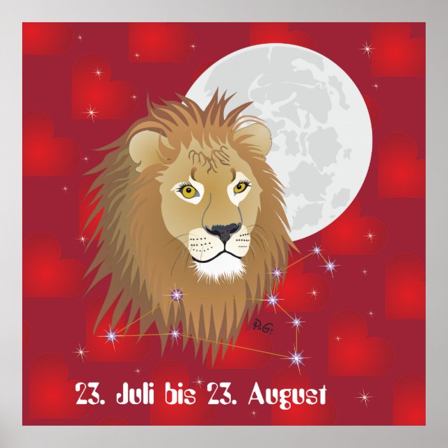 Leão 23. julho até 22. agosto poster (Frente)