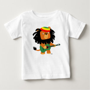 Leão bonito dos desenhos animados do t-shirt do