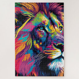 Leão Colorido Quebra-Cabeça 20" * 30", 1014 peças