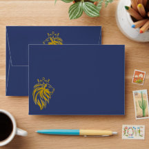 Leão Com Coroa - Estilo Dourado 2 + seu texto