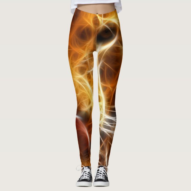 Leão de Judah - Jah Rasta - Leggings do Power Yoga (Frente)